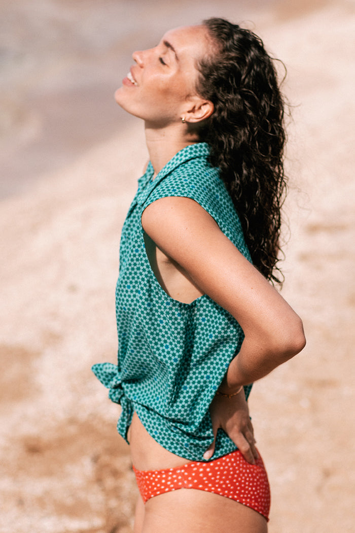 Ayla Swim S20 Sleeveless Shirt Honu Print