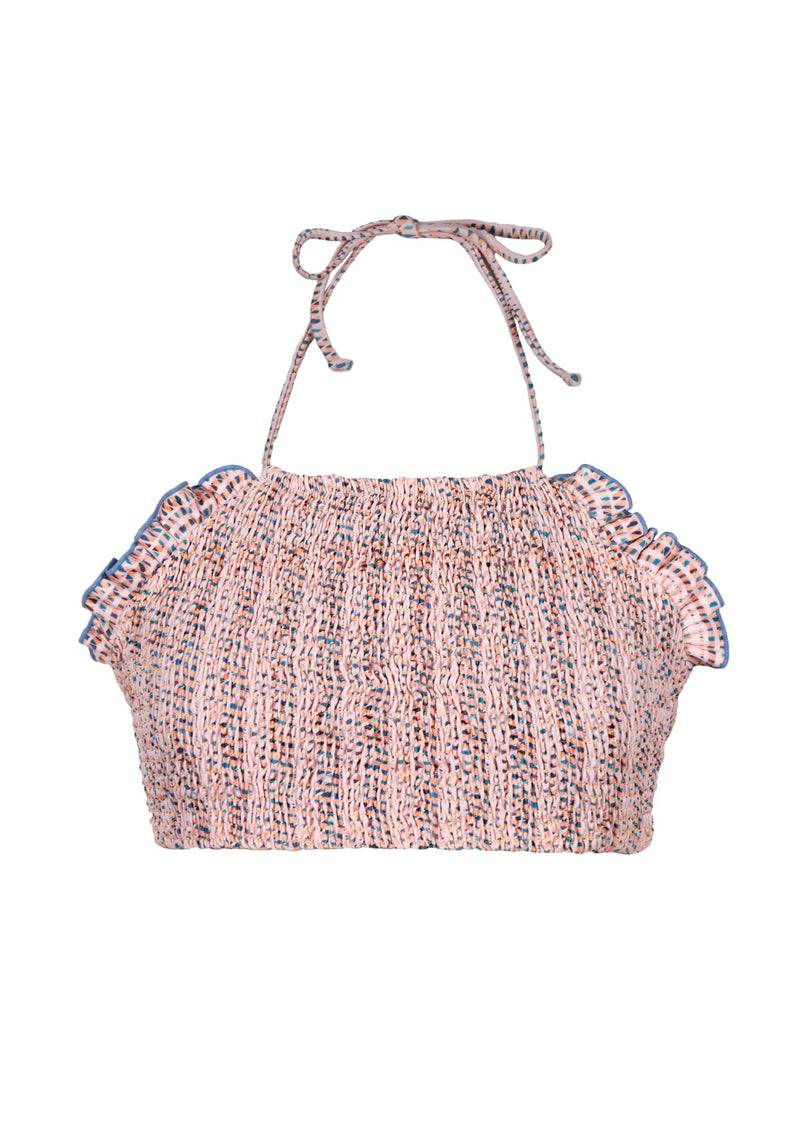 Ayla Swim S19 Smocked Halter Morie 